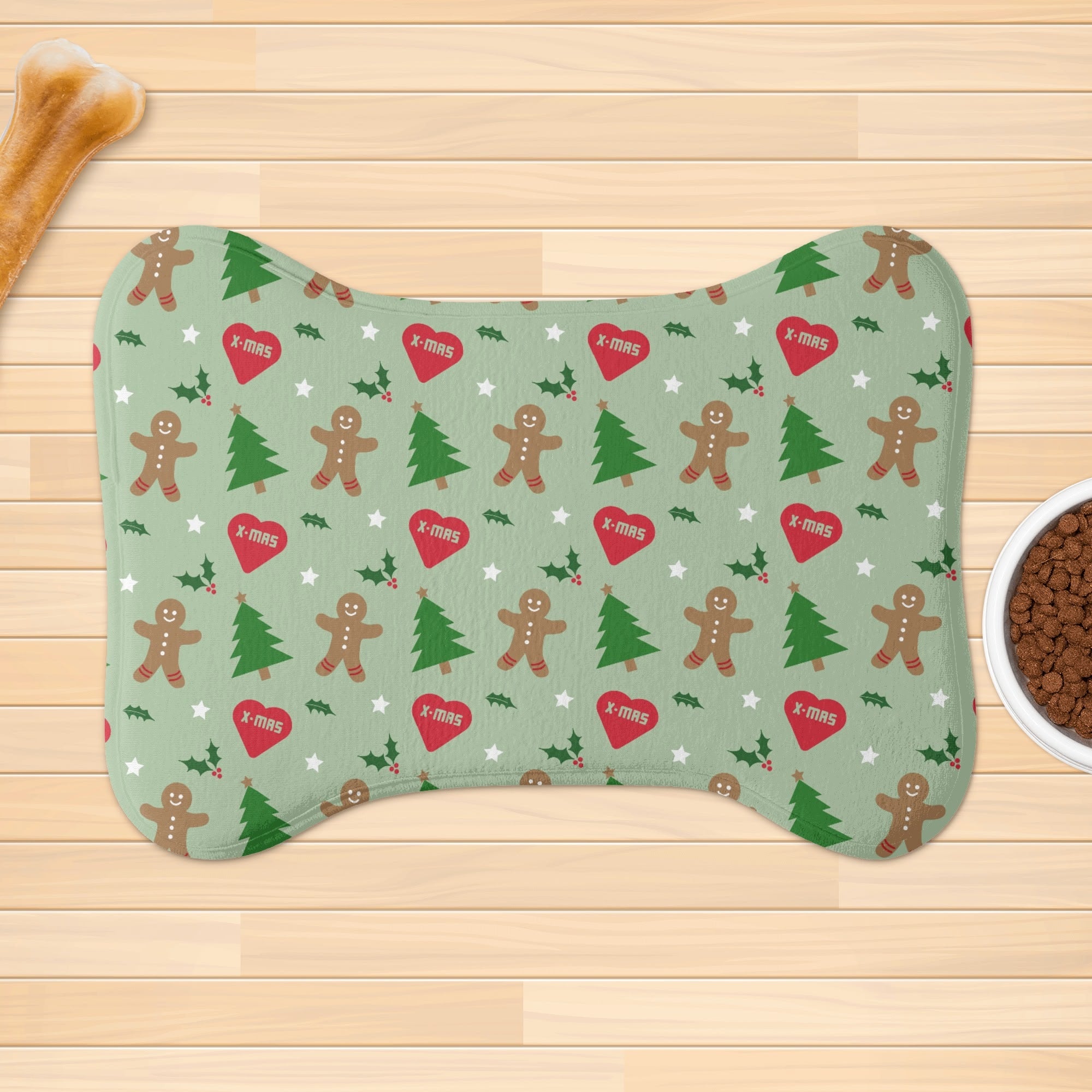 Gingerbread Man & Xmas Tree Pet Mat Rug