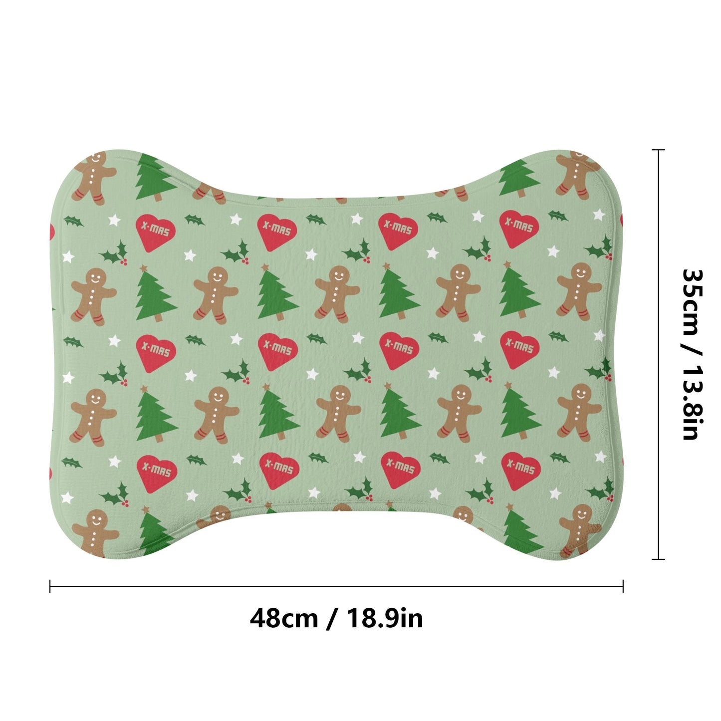 Gingerbread Man & Xmas Tree Pet Mat Rug
