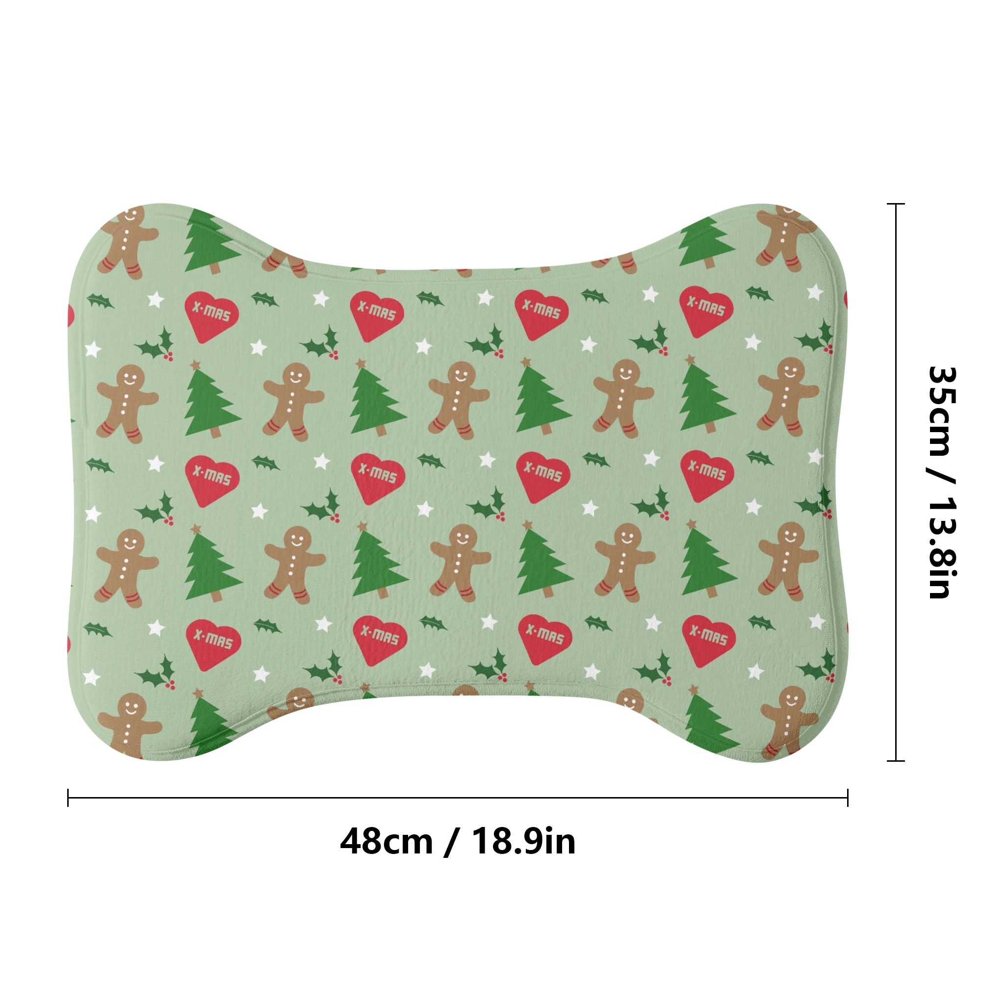 Gingerbread Man & Xmas Tree Pet Mat Rug