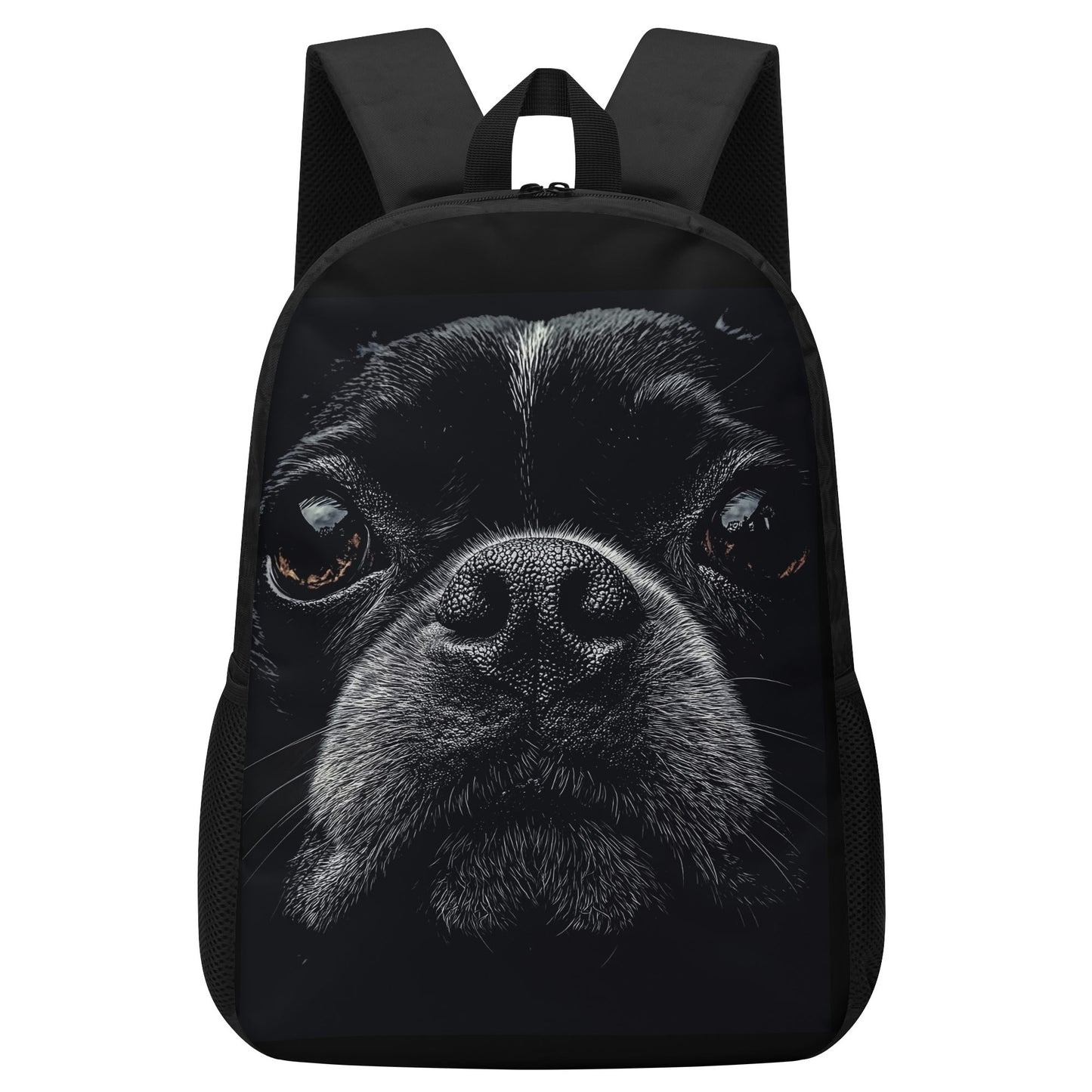 Boston Terrier Dog Face Closeup 17 Inch Laptop Backpack