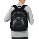 Boston Terrier Dog Face Closeup 17 Inch Laptop Backpack