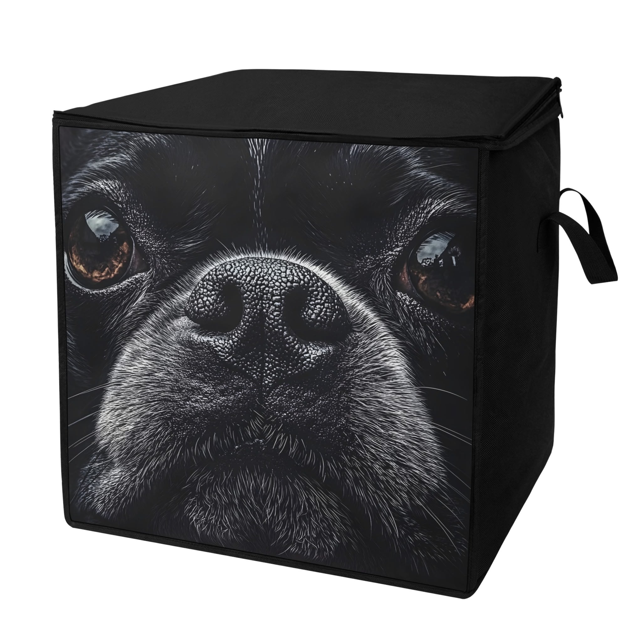 Boston Terrier Dog Face Closeup Storage Box Bag