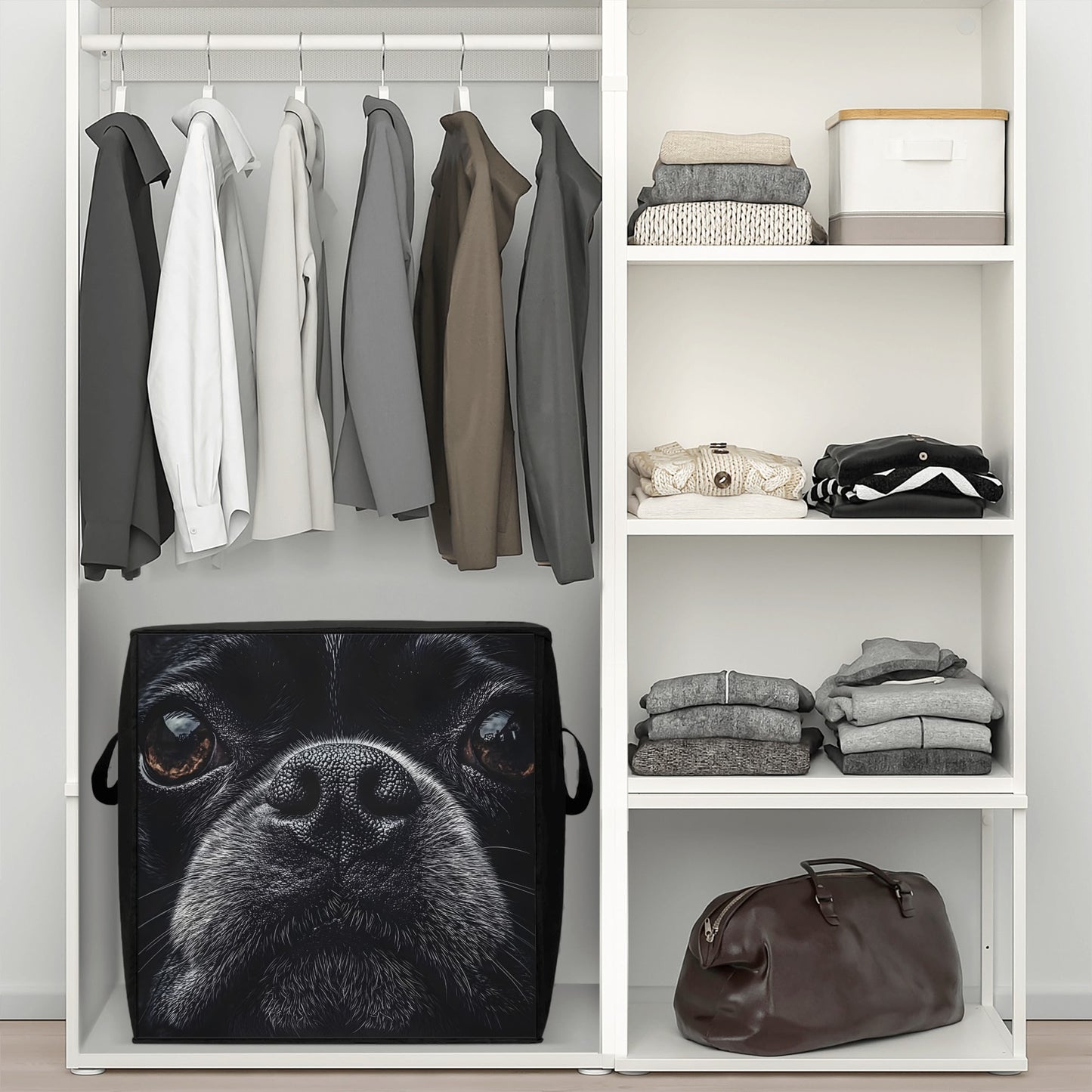 Boston Terrier Dog Face Closeup Storage Box Bag