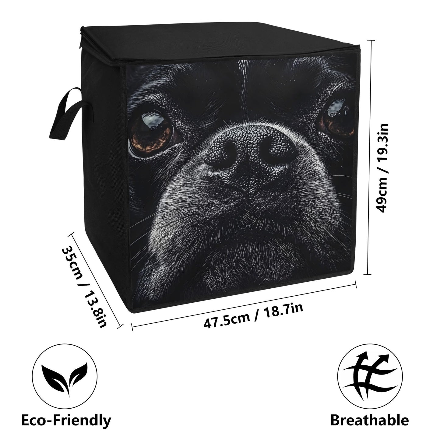 Boston Terrier Dog Face Closeup Storage Box Bag