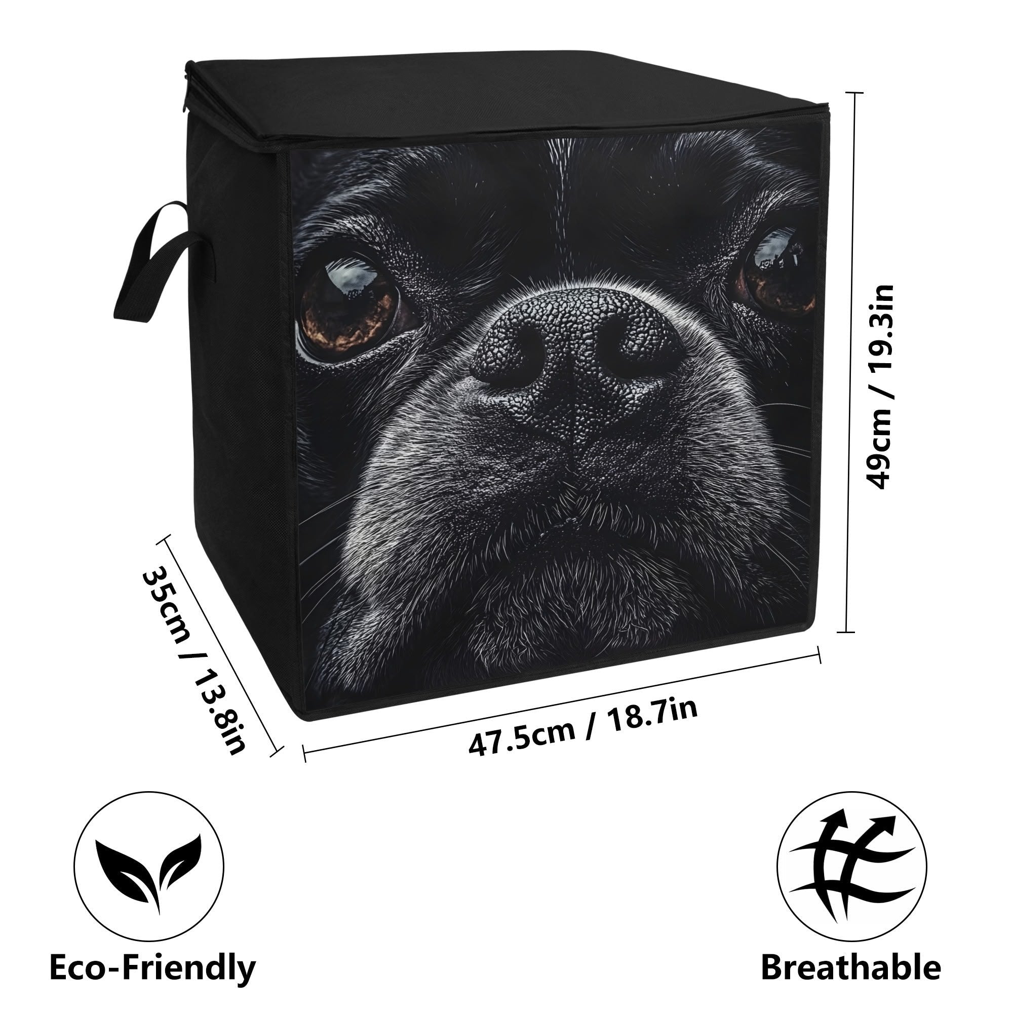 Boston Terrier Dog Face Closeup Storage Box Bag