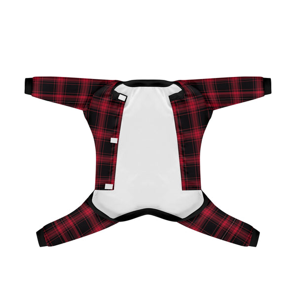 Red Plaid Dog Pajama - Ultra-Soft and Stretch