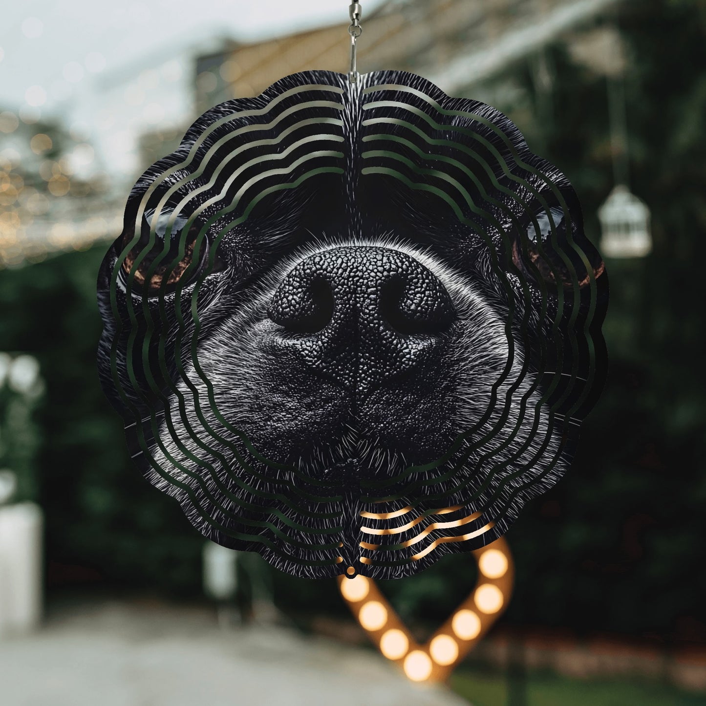 Boston Terrier Nose Cute Round Hanging Wind Spinner for Decor