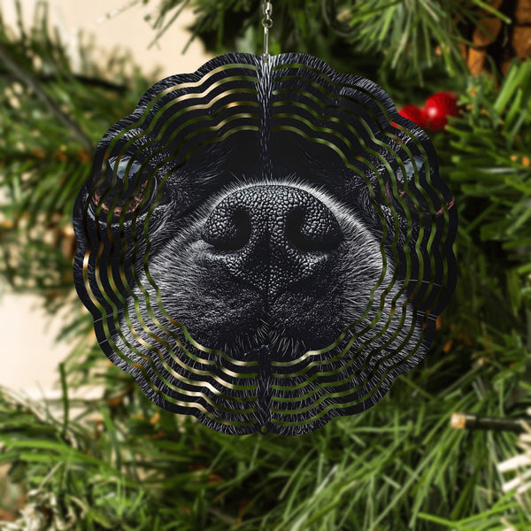 Boston Terrier Nose Cute Round Hanging Wind Spinner for Decor