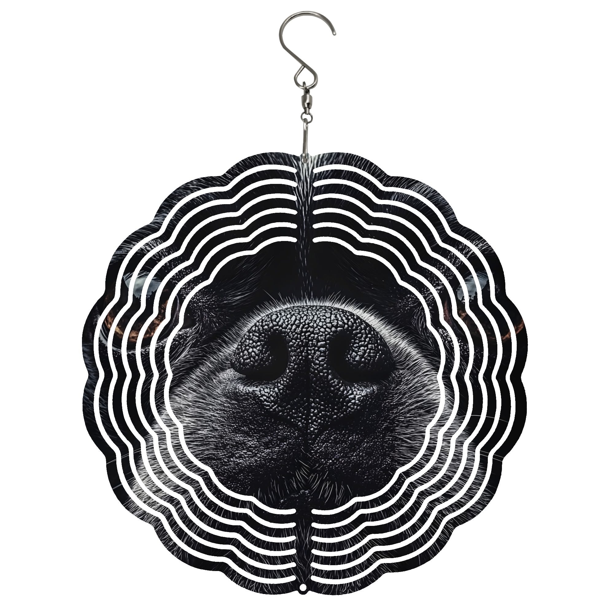 Boston Terrier Nose Cute Round Hanging Wind Spinner for Decor