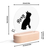 Personalised Acrylic Round Lamp Night Light Home Decor - Dog Name with Boston Terrier Silhouette
