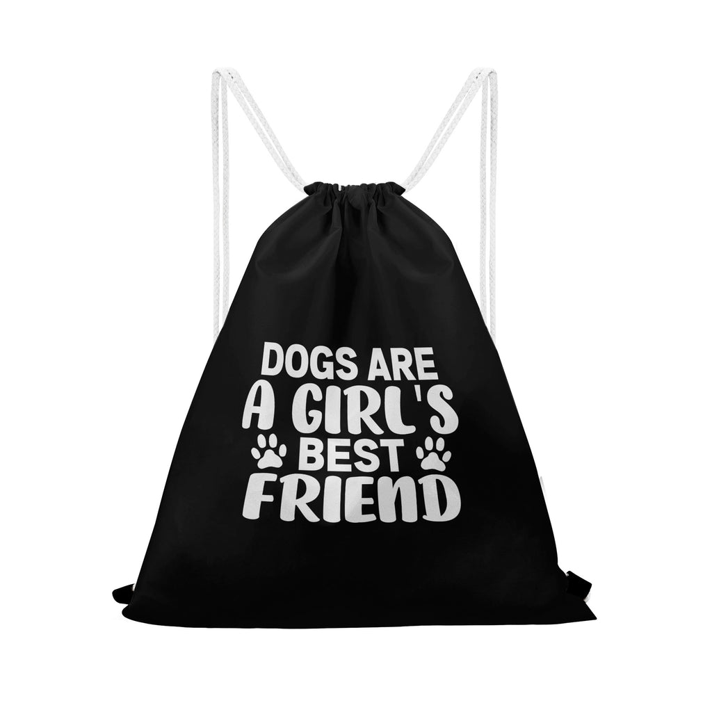 Dogs Are A Girls Best Friend Drawstring Bag