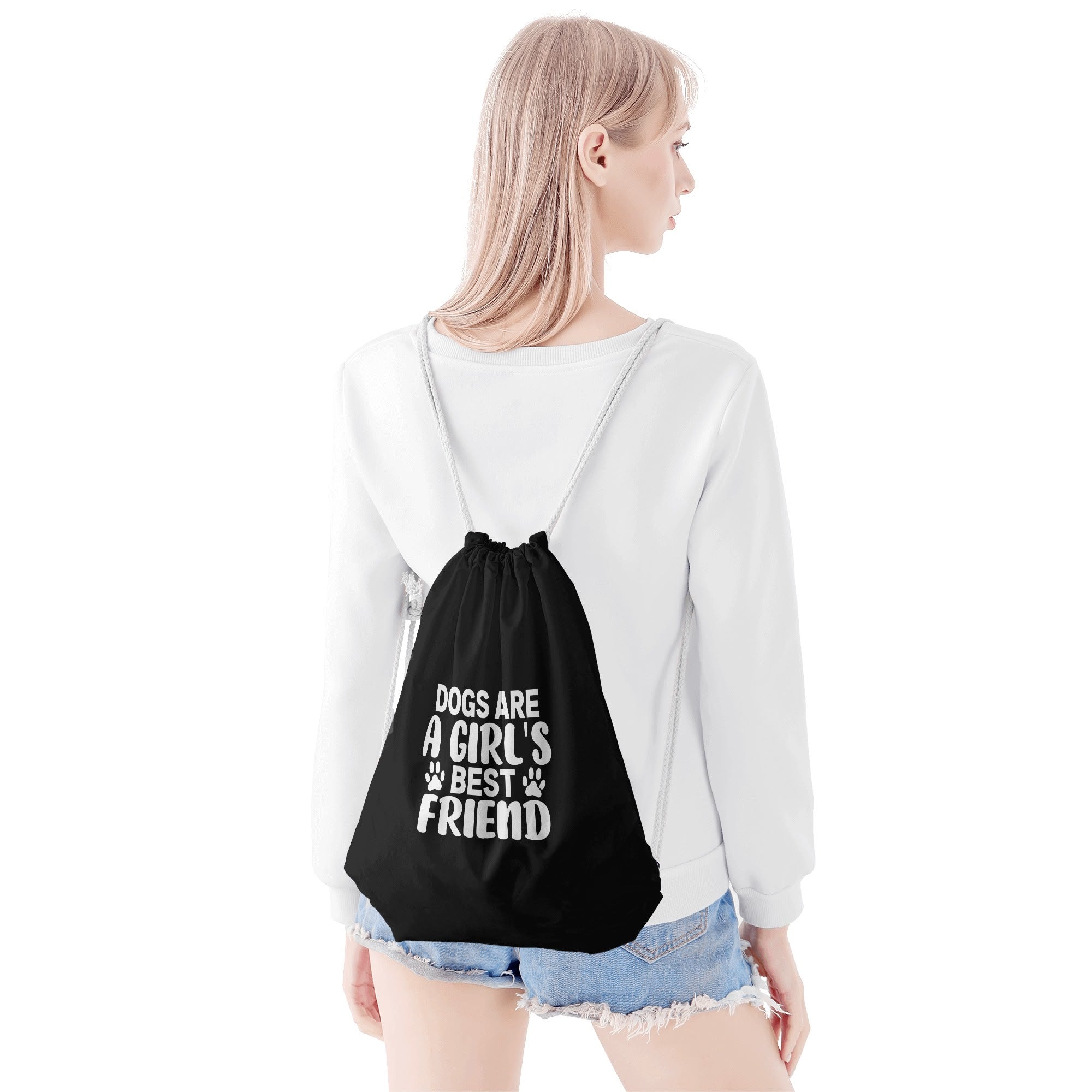 Dogs Are A Girls Best Friend Drawstring Bag
