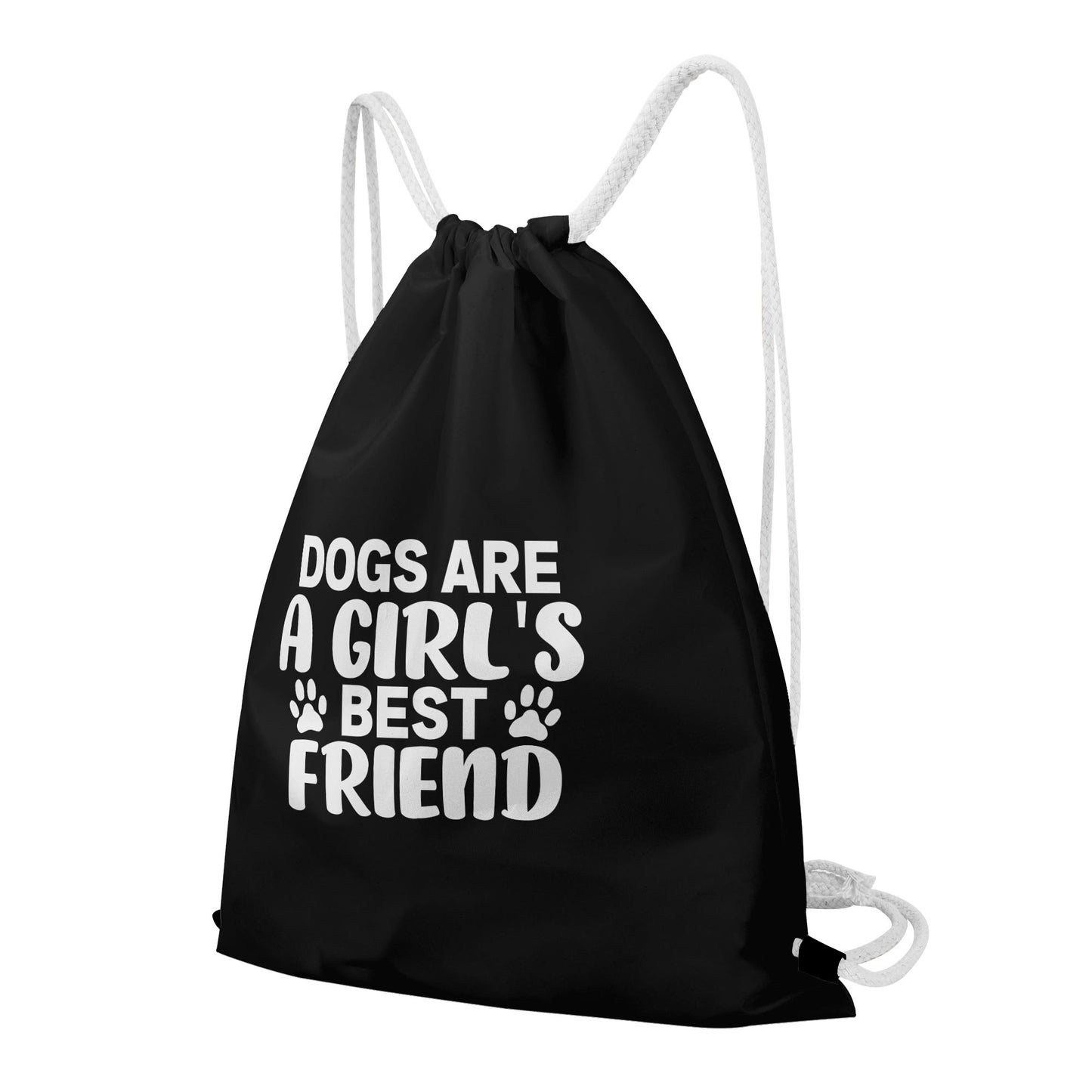 Dogs Are A Girls Best Friend Drawstring Bag