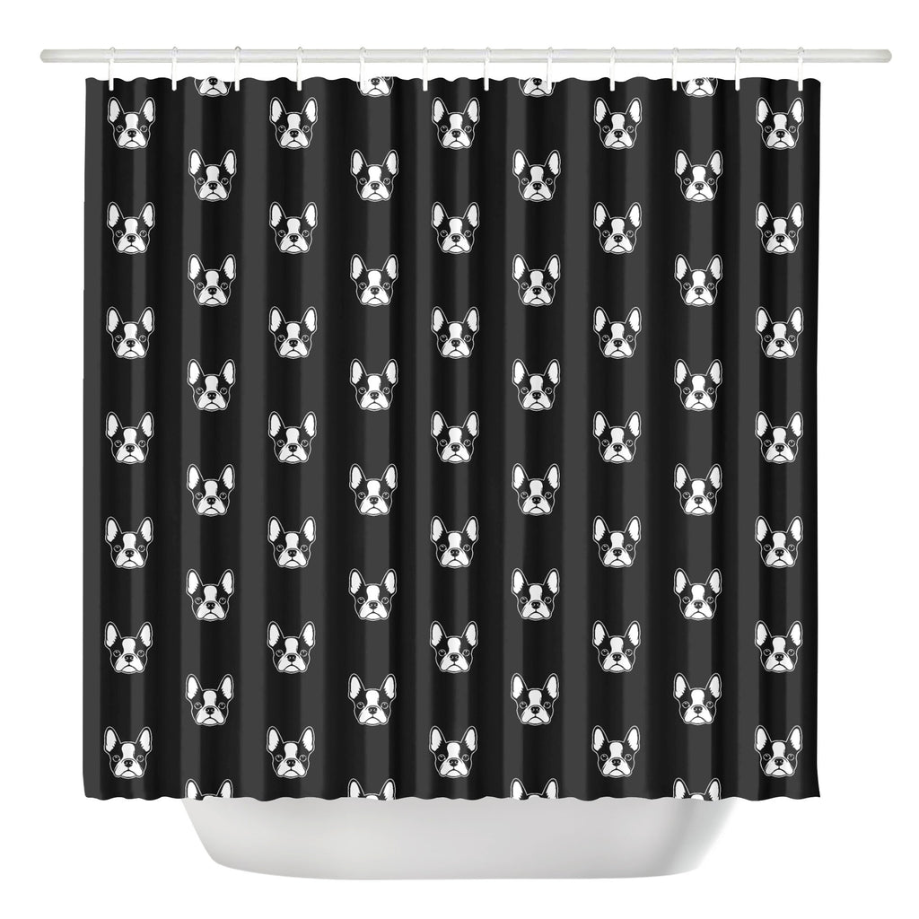 Bostie Faces Shower Curtain - Black