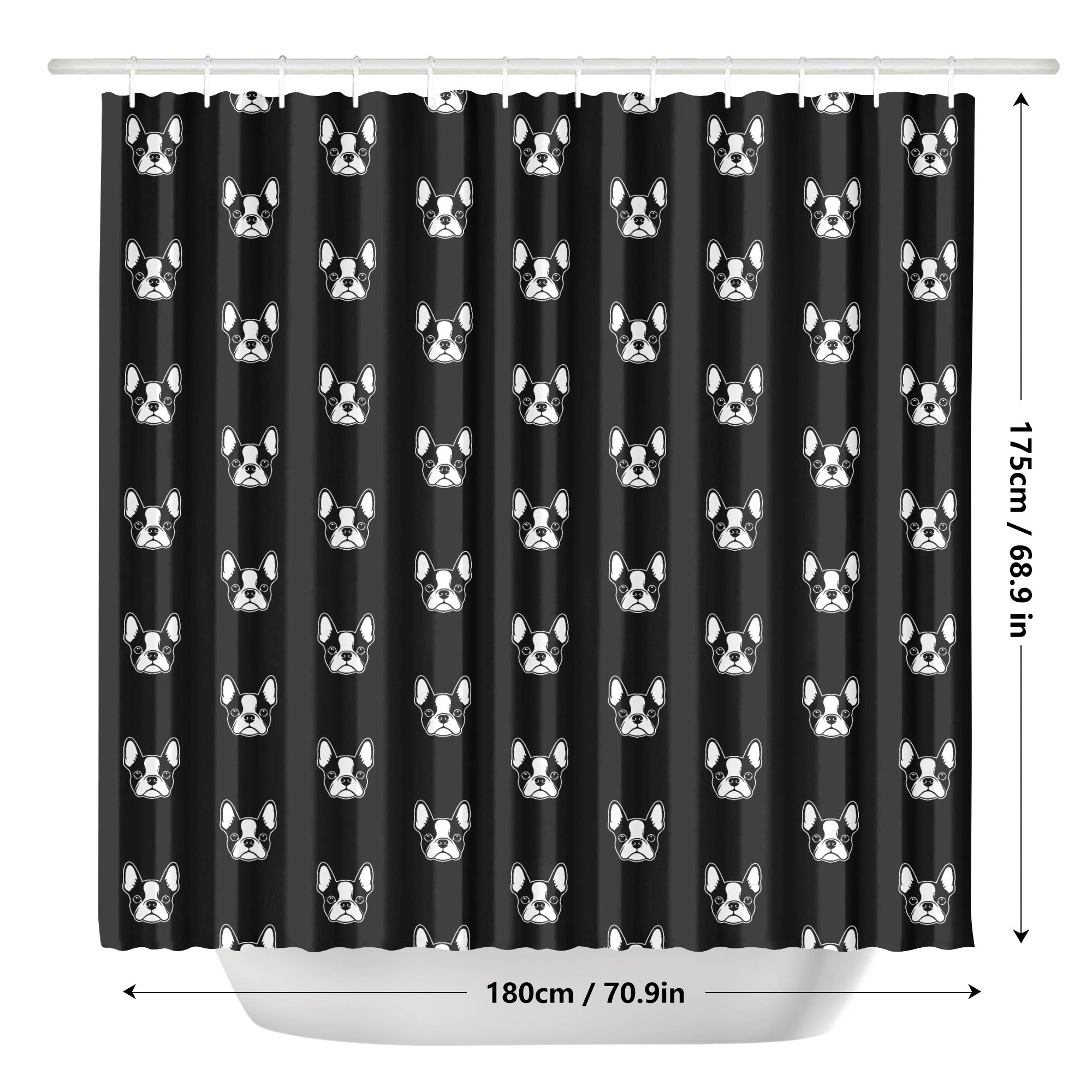 Bostie Faces Shower Curtain - Black