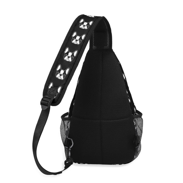 Bostie Faces Chest Crossbody Bag with Adjustable Strap