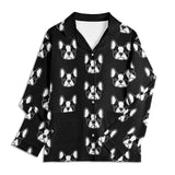 Bostie Faces Unisex Long Sleeve Adult Nightwear Pajama Set