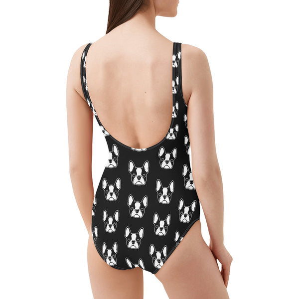 Bostie Faces Womens One Piece Swimsuit - Vacation Beach Suits Bathing Suits