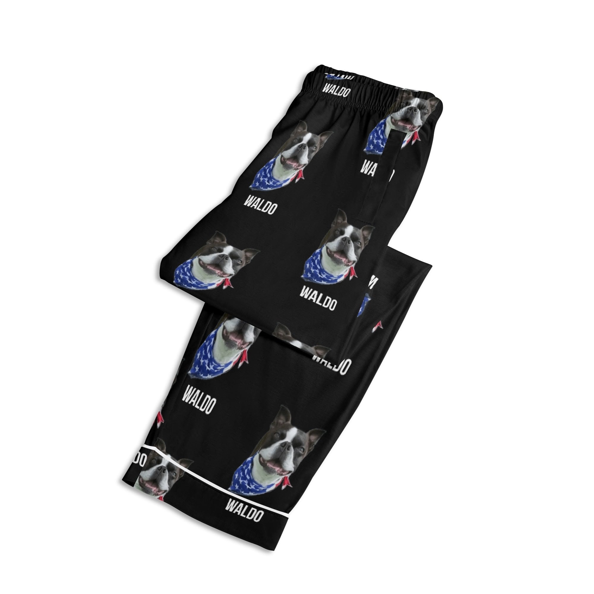 Custom Dog Portrait Childrens Long Sleeve Nightwear Pajama Set Using Dog Photo and Name