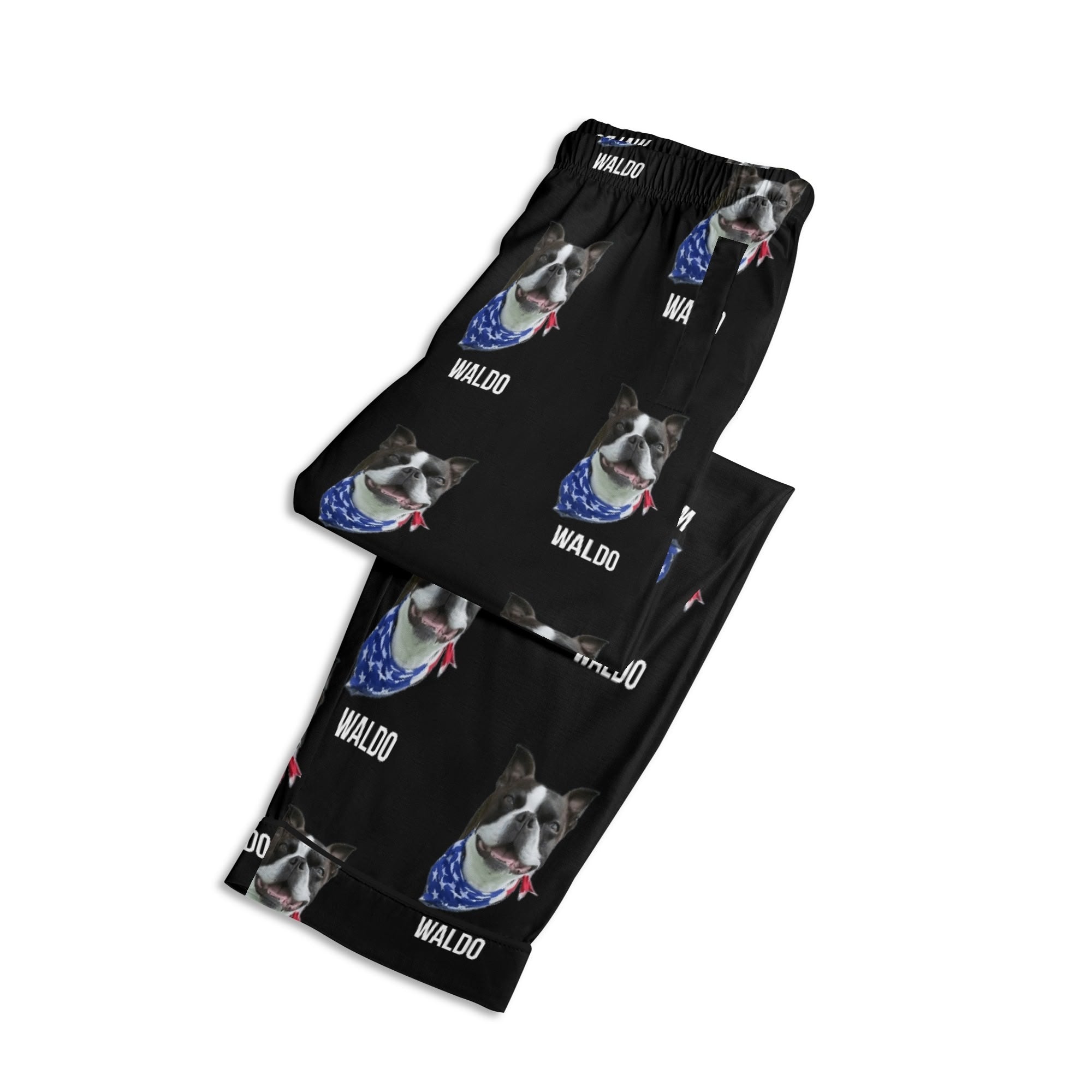 Custom Dog Portrait Childrens Long Sleeve Nightwear Pajama Set Using Dog Photo and Name