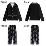 Custom Dog Portrait Childrens Long Sleeve Nightwear Pajama Set Using Dog Photo and Name