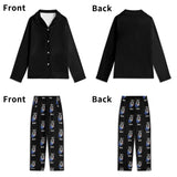 Custom Dog Portrait Childrens Long Sleeve Nightwear Pajama Set Using Dog Photo and Name