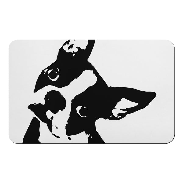 Boston Terrier Dog Head Tilt Bath Mat