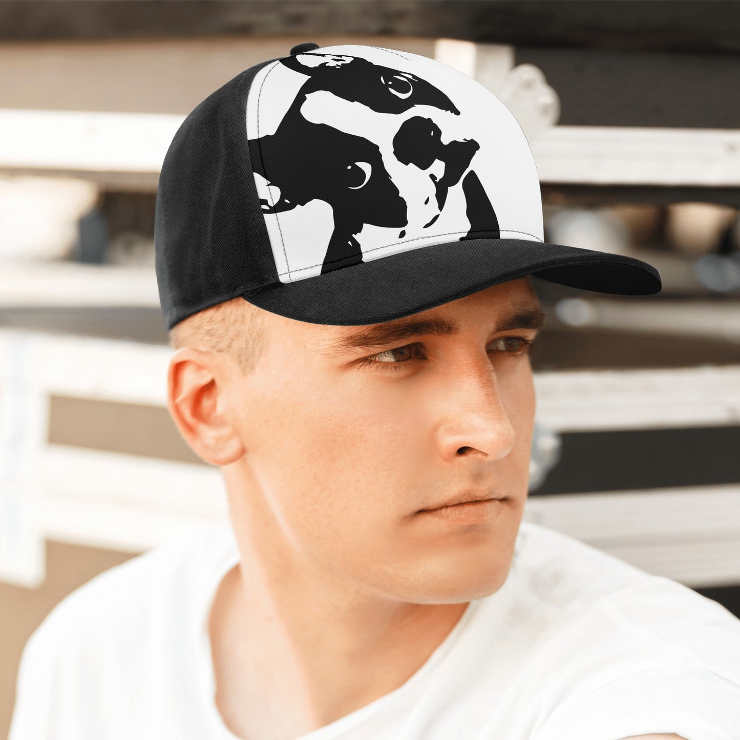 Boston Terrier Dog Head Tilt Baseball Cap