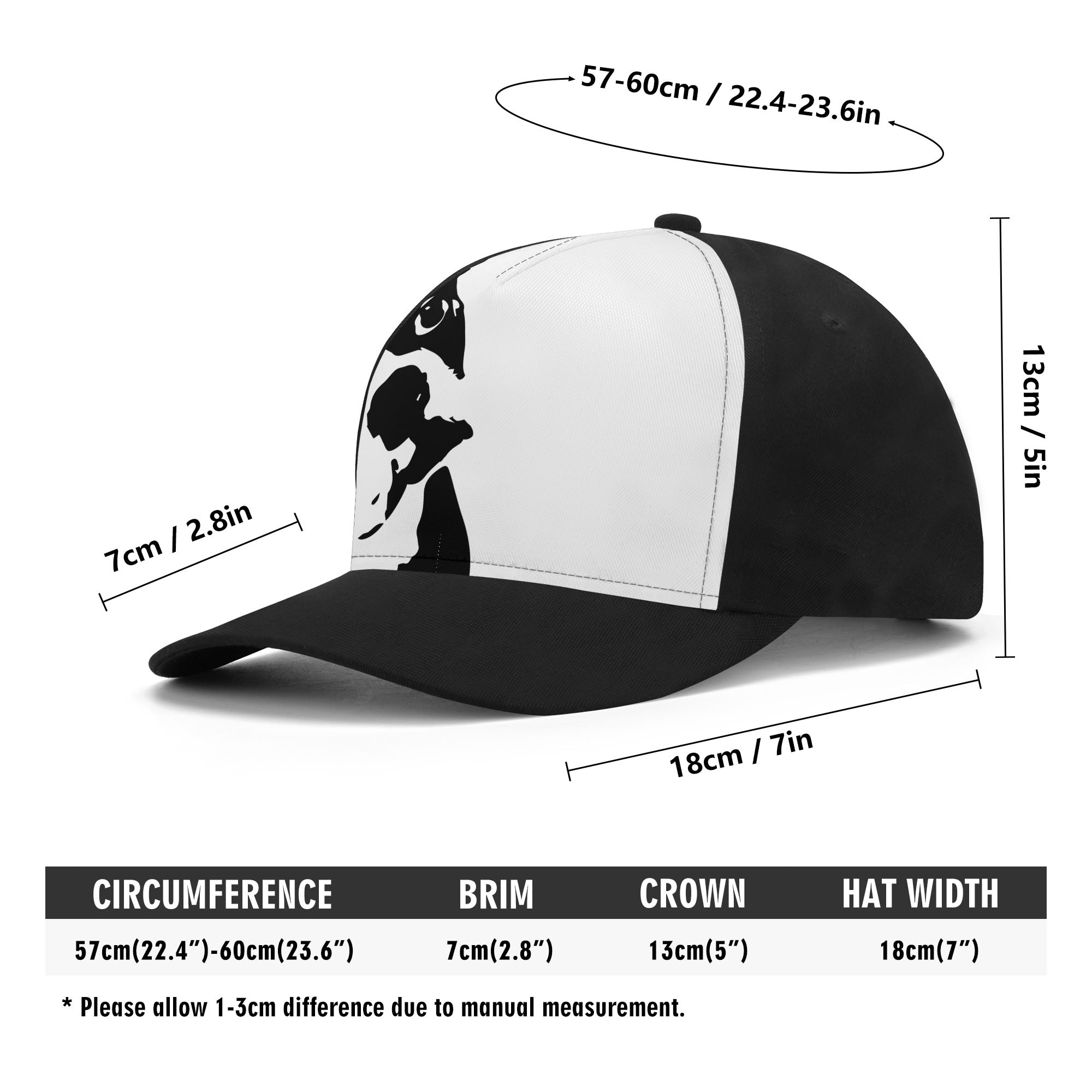 Boston Terrier Dog Head Tilt Baseball Cap