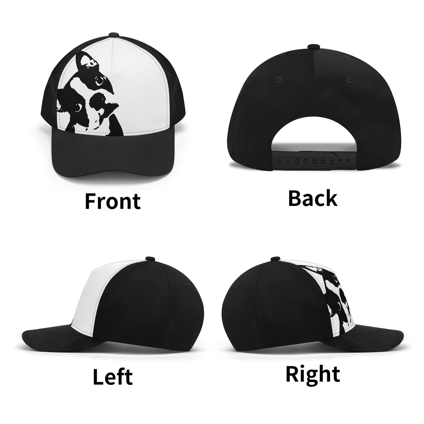 Boston Terrier Dog Head Tilt Baseball Cap