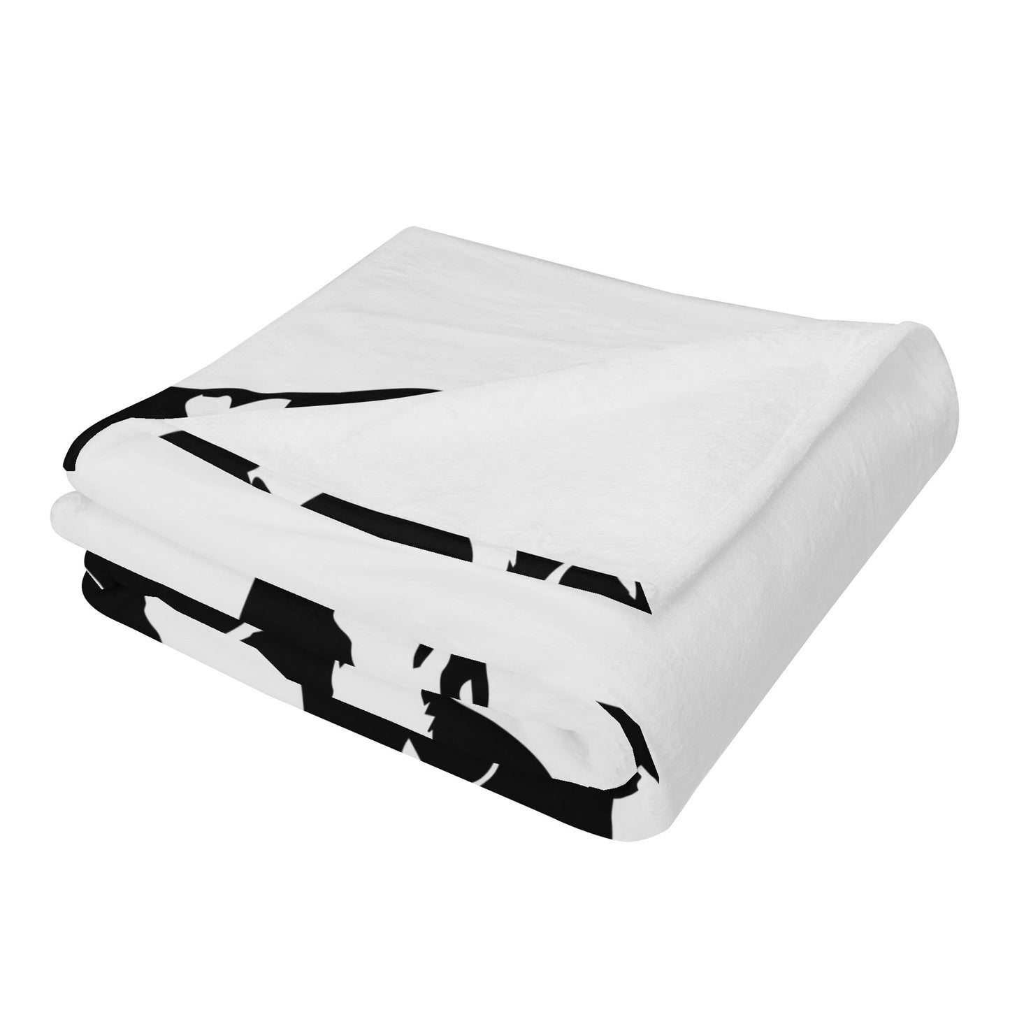 Boston Terrier Head Tilt Flannel Blanket - White