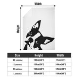 Boston Terrier Head Tilt Flannel Blanket - White
