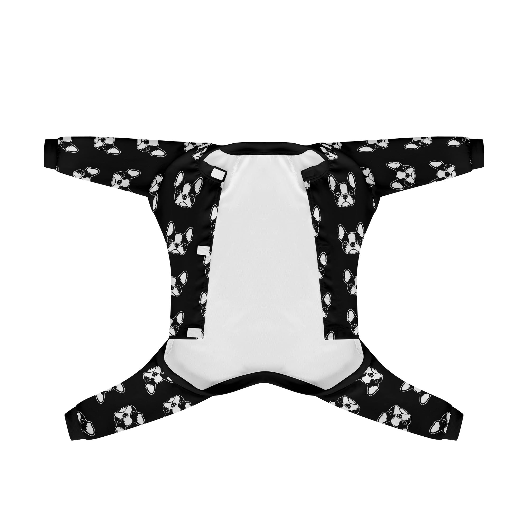 Boston Terrier Dog Faces Dog Pajama - Ultra-Soft and Stretch - Black