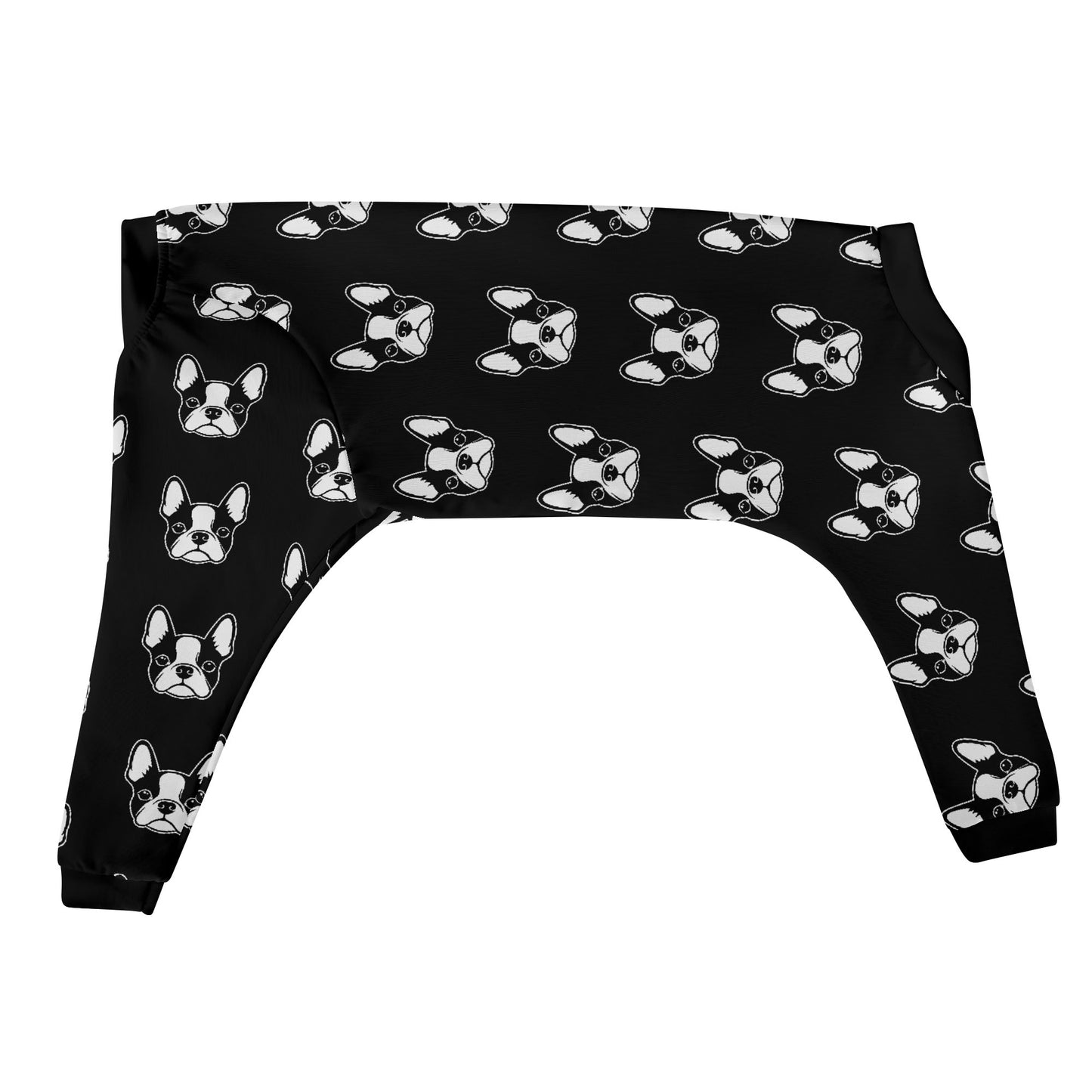 Boston Terrier Dog Faces Dog Pajama - Ultra-Soft and Stretch - Black