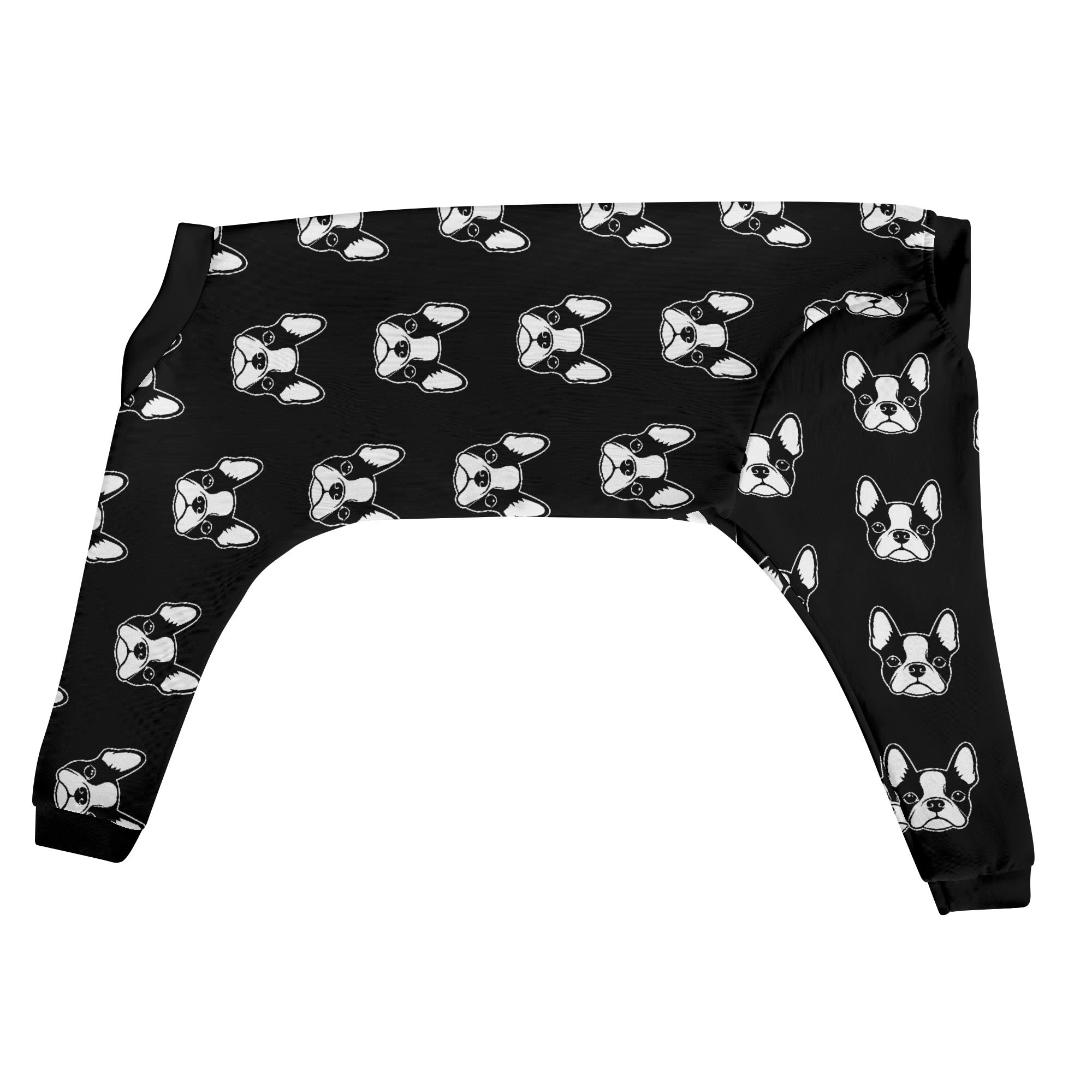 Boston Terrier Dog Faces Dog Pajama - Ultra-Soft and Stretch - Black