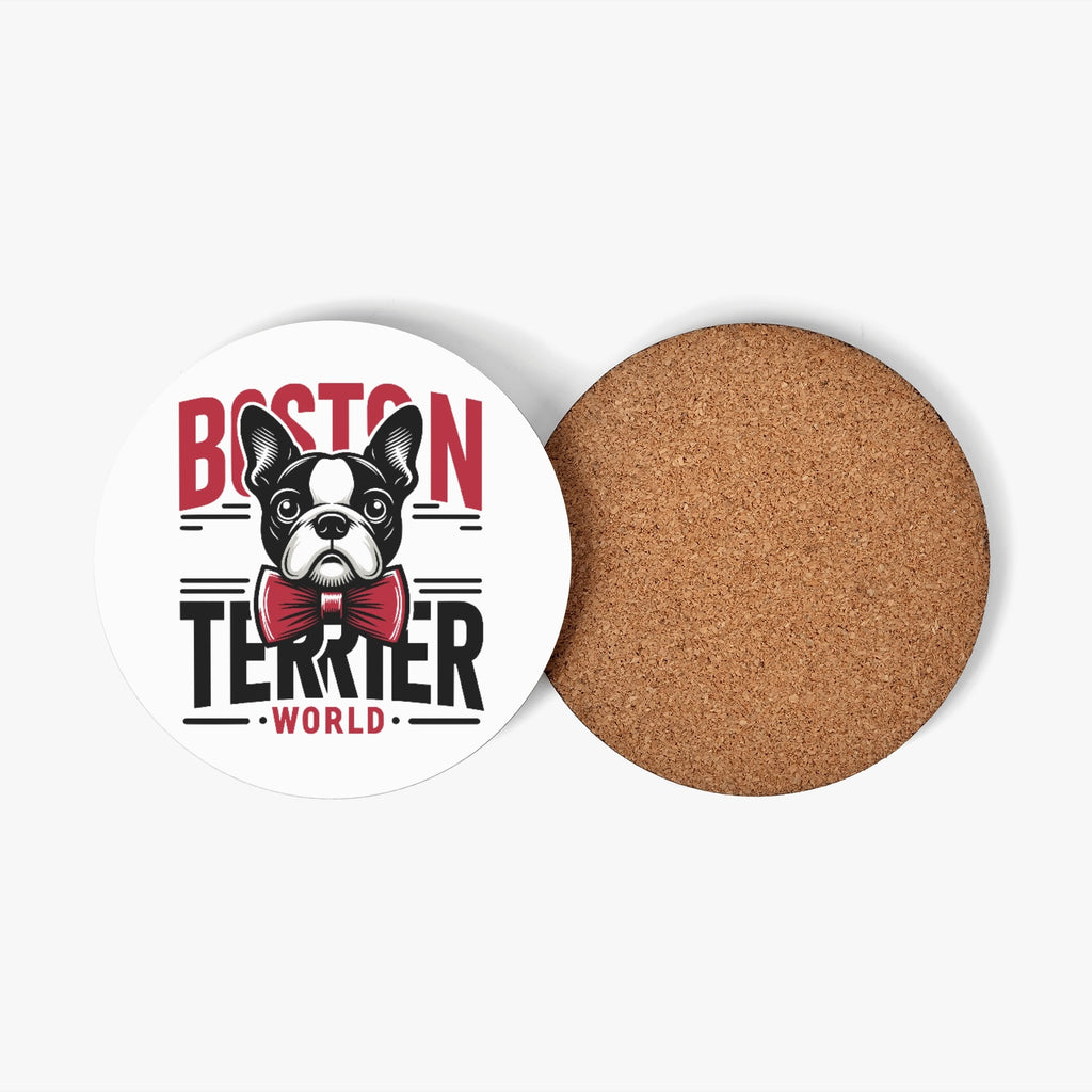 Boston Terrier World Wood Coaster Set (4 Pcs)