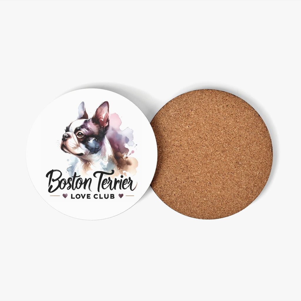 Boston Terrier Love Club Wood Coaster (4 Pcs)