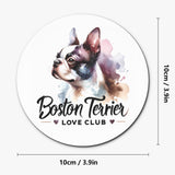 Boston Terrier Love Club Wood Coaster (4 Pcs)