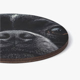 Boston Terrier Dog Face Closeup Wood Coaster (4 Pcs)