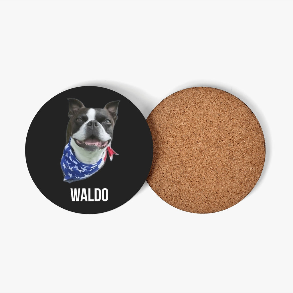 Custom Wood Coaster Using Dog Photo and Name (4 Pcs)