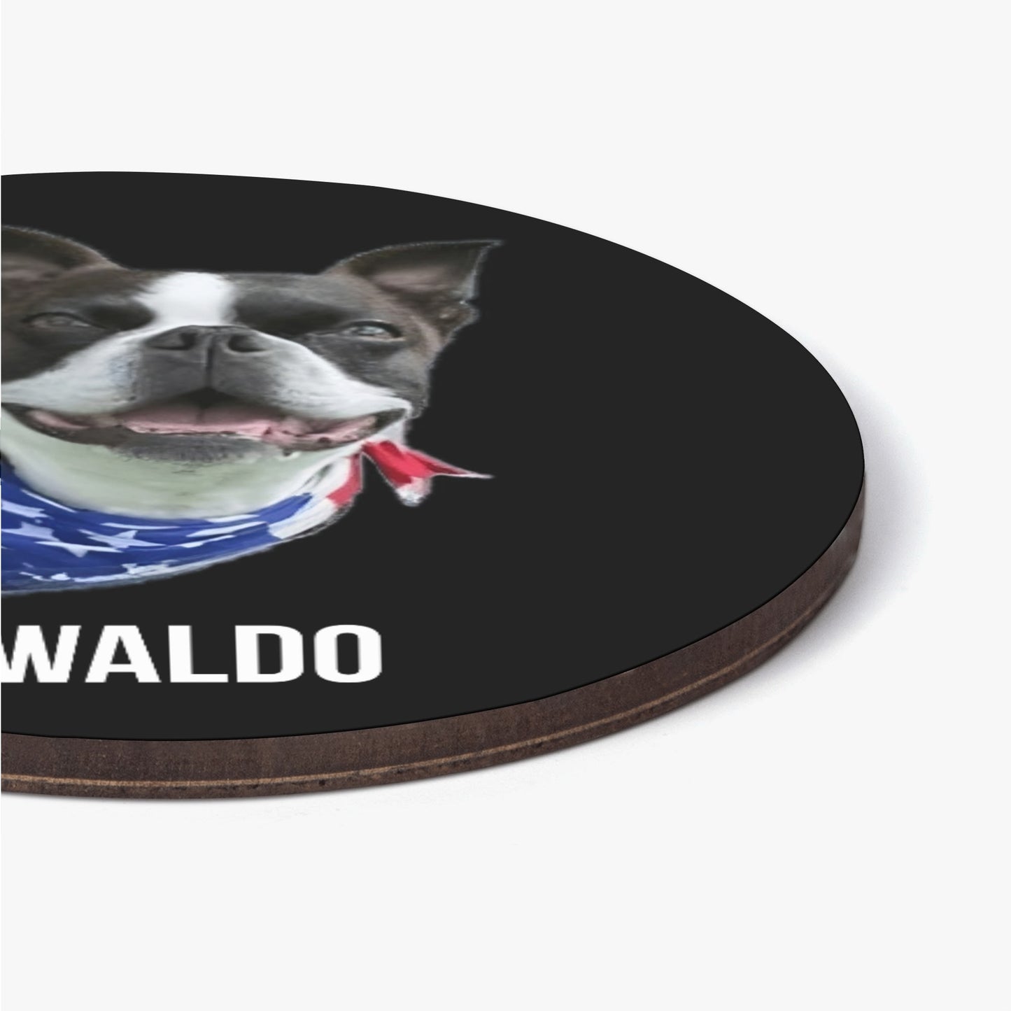 Custom Wood Coaster Using Dog Photo and Name (4 Pcs)