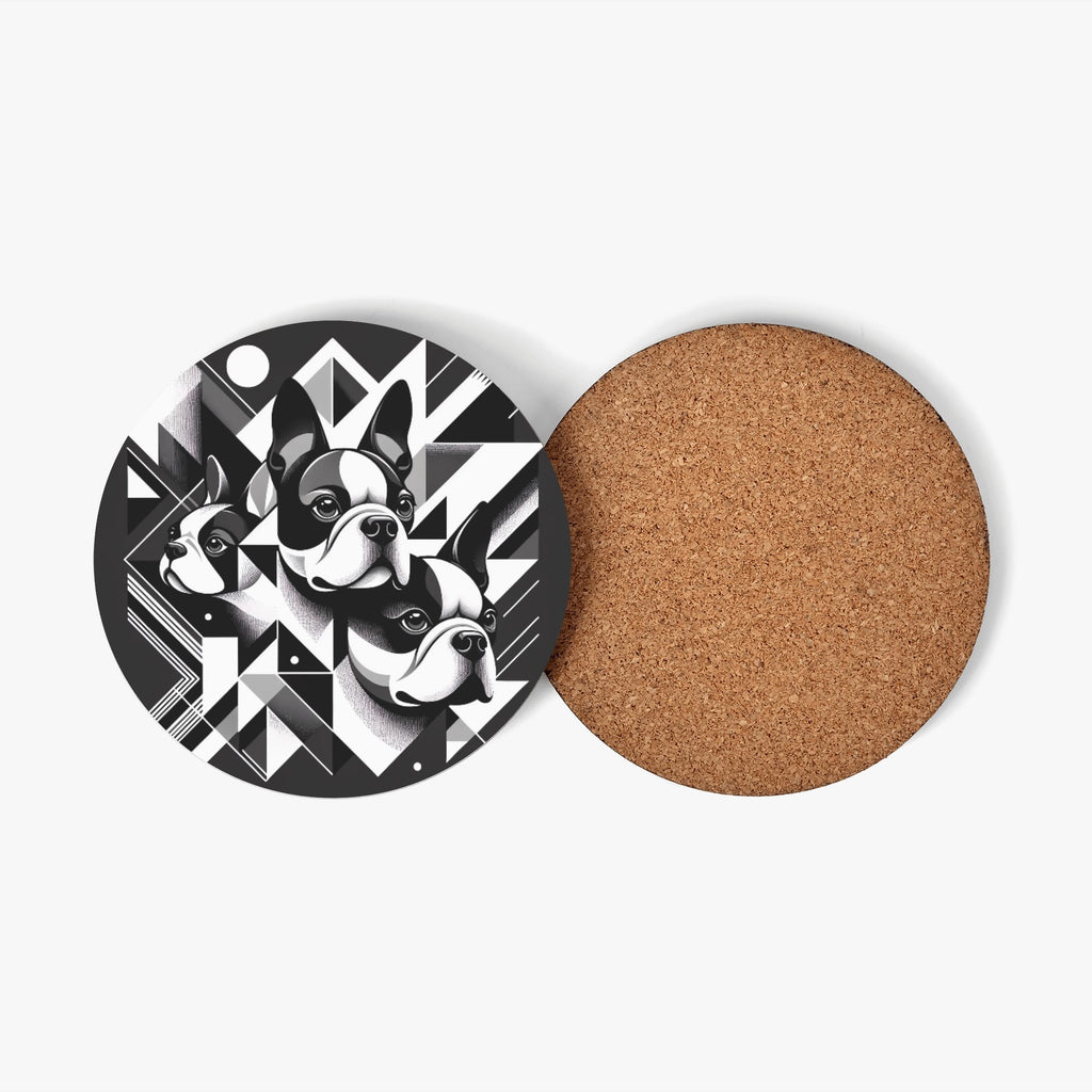 Geometric Canine Mosaic Wood Coaster (4 Pcs)