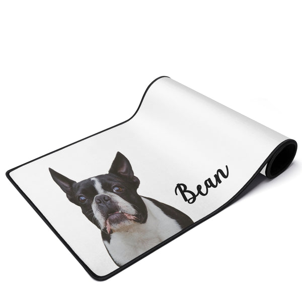 Dog Desk Mat with Custom Portrait Personalized Dog Name Large Mouse Pad