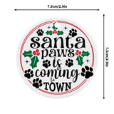 Santa Paws Is Coming To Town Round Ceramic Ornaments Christmas Decoration
