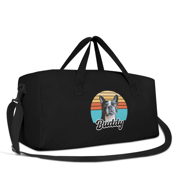 Custom Dog Sunset Vintage Retro Style Duffel Bags Sport Gym