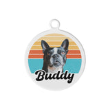 Custom Dog Sunset Vintage Retro Laser Metal Alloy Dog ID Tag