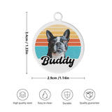 Custom Dog Sunset Vintage Retro Laser Metal Alloy Dog ID Tag