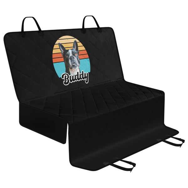 Custom Dog Sunset Vintage Retro Style Car Pet Seat Cover