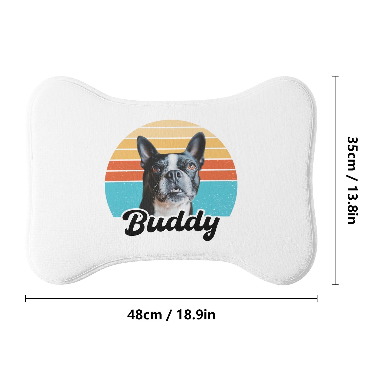 Custom Dog Sunset Vintage Retro Style Pet Mat Rug