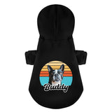Custom Dog Sunset Vintage Retro Style 100% Cotton Pet Fleece Hoodie